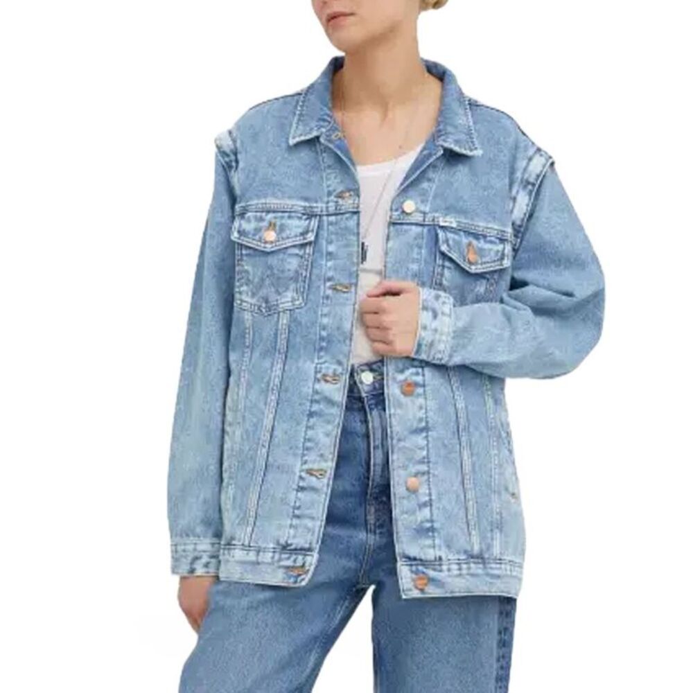 Amiri Denim Jacket Button Closure Women Blue Jackets & Coats - Picture 2 of 3
